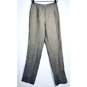 Tamotsu New York Pants 6 Black Gold Textured High Rise Side Zip Made in USA